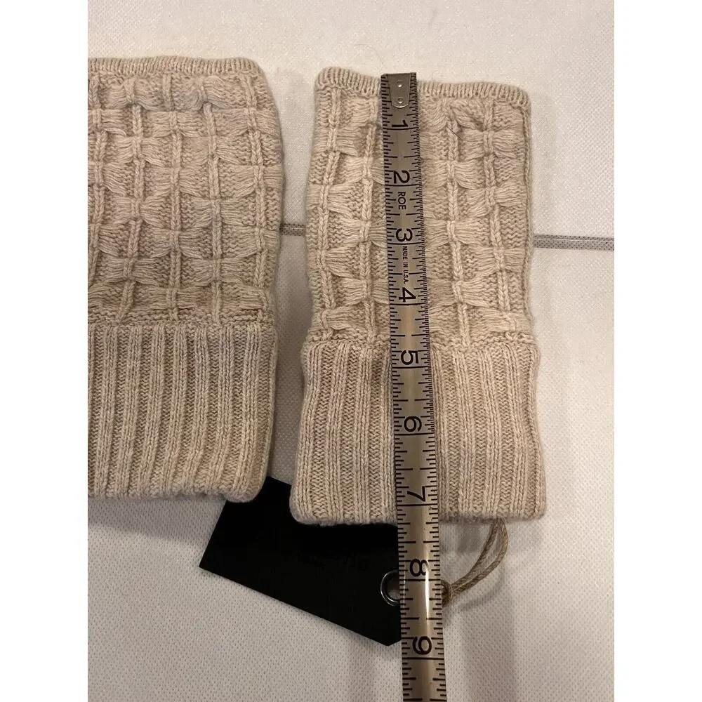 Rag & Bone Fingerless Branson Gloves Oatmeal Cotton,Wool & Cashmere Blend
